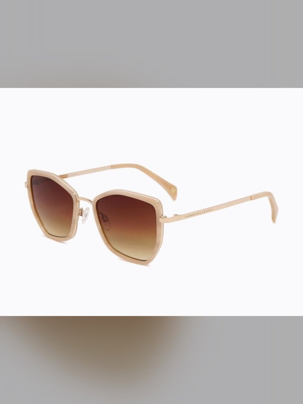 Carolina Lemke Berlin Lolla Sunglasses Beige Brown Stripes NWT